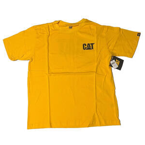 Caterpillar CAT Logo T-Shirt Men’s Size Large Yellow Short Sleeve Workwear NWT
